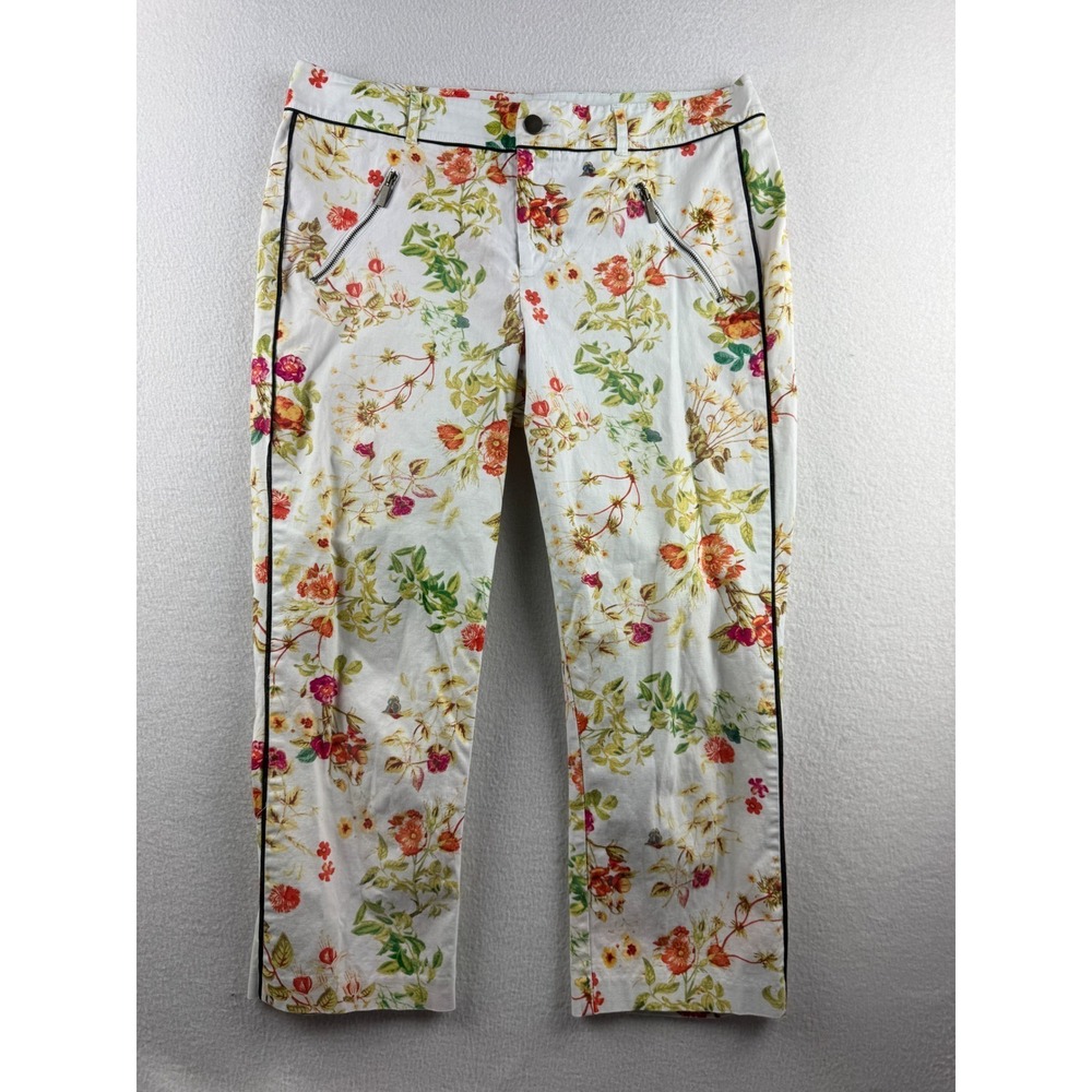 Disney Alice Through the Looking Glass Colleen Atwood Floral Pants White Size 6